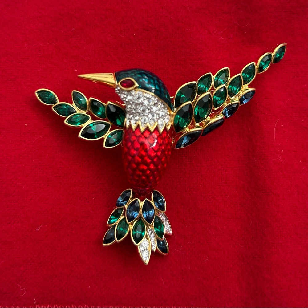 Nolan Miller Vibrant Hummingbird Brooch